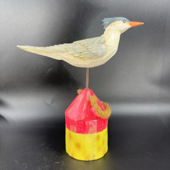 Vintage Russ Berrie And Co Ocean Point Resin Bird On Stand Tall Decor Bird Decor - Picture 2 of 14
